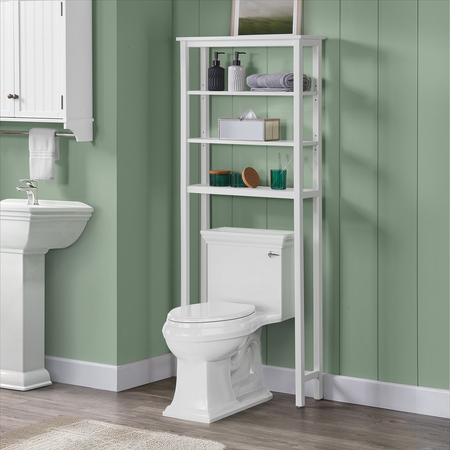 Alaterre Furniture Dover Over Toilet Organizer with Open Shelving ANDO72WH